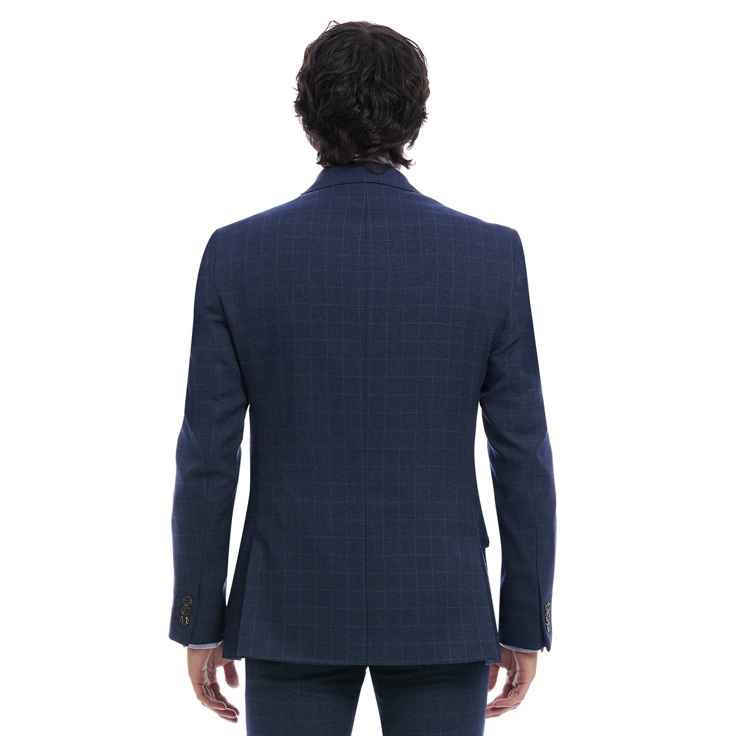 Saco Formal Para Hombre A Cuadros Vista de Espalda
