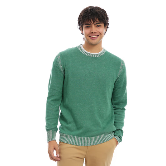 Suéter Slim Fit Caballero Manga Larga con Cuello Redondo