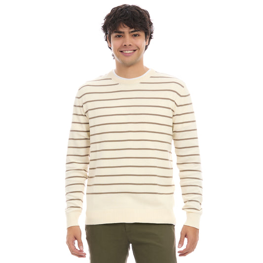 Suéter para Caballero Slim Fit en Tejido de Punto con Rayas