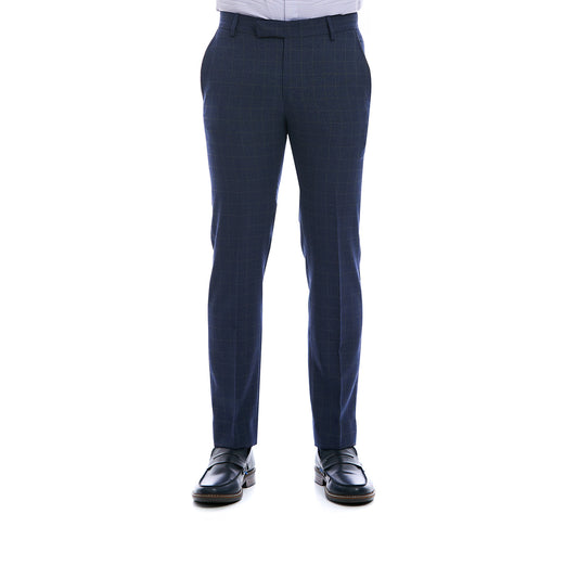 Pantalon de Vestir para Caballero Slim Color Azul Vista de Frente