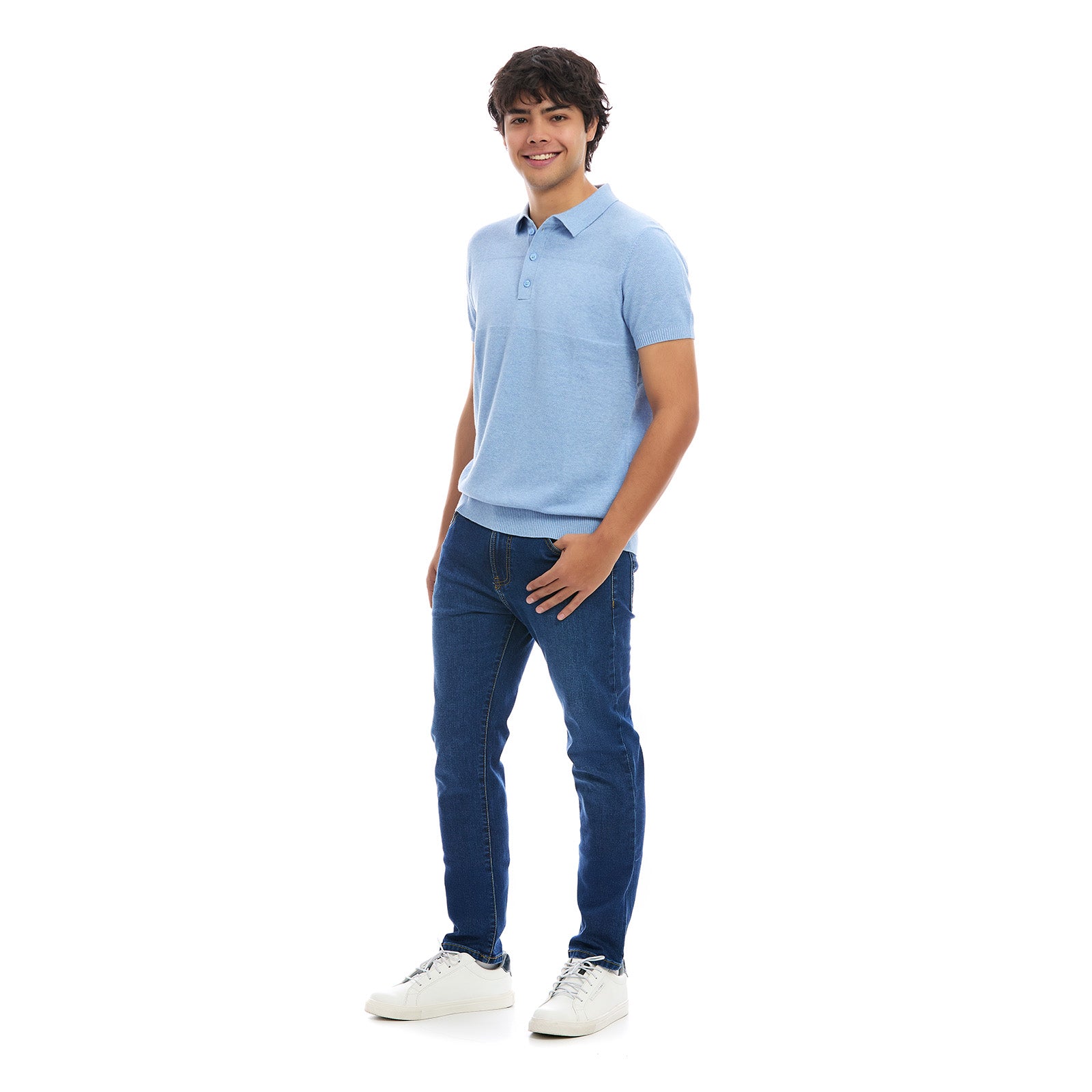 Hombre Portando Playera tipo Polo, Estilo Casual Manga Corta