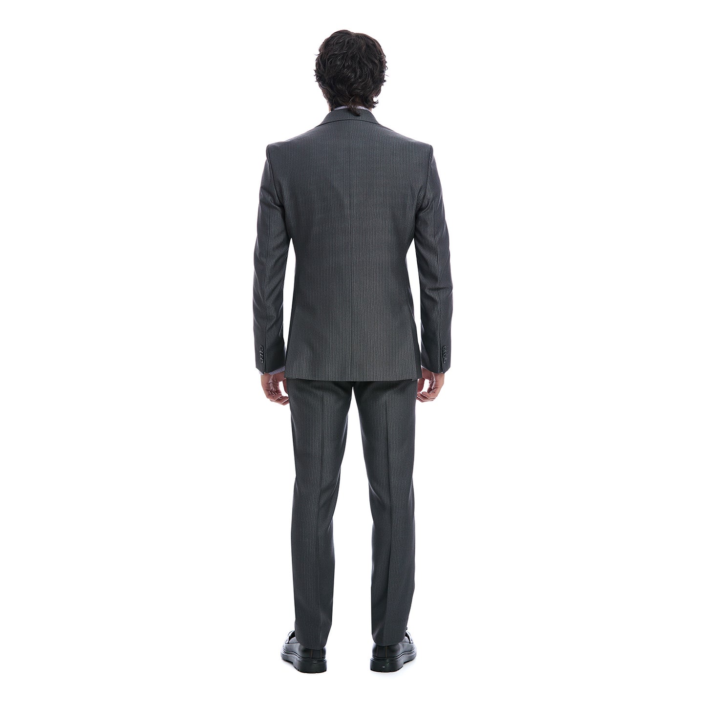 Traje para caballero Slim color Gris Oxford Vista de Espalda