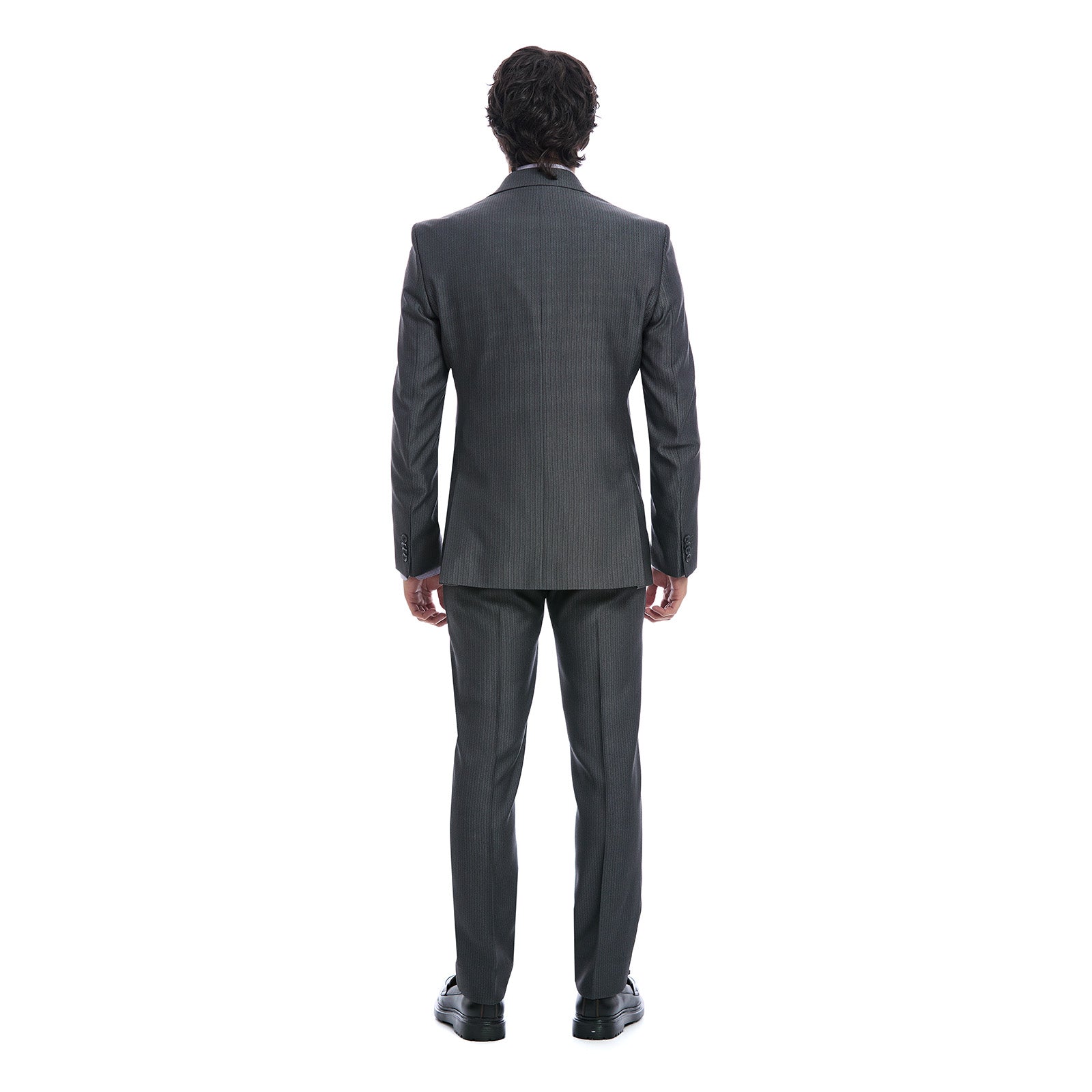 Traje para caballero Slim color Gris Oxford Vista de Espalda