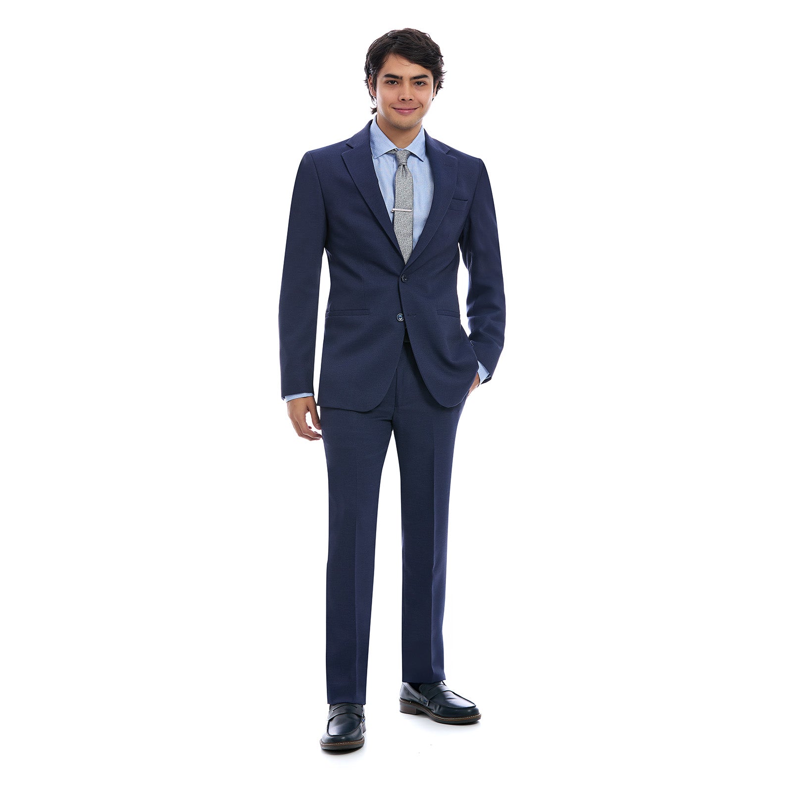 Hombre Vistiendo Traje Liso color Azul