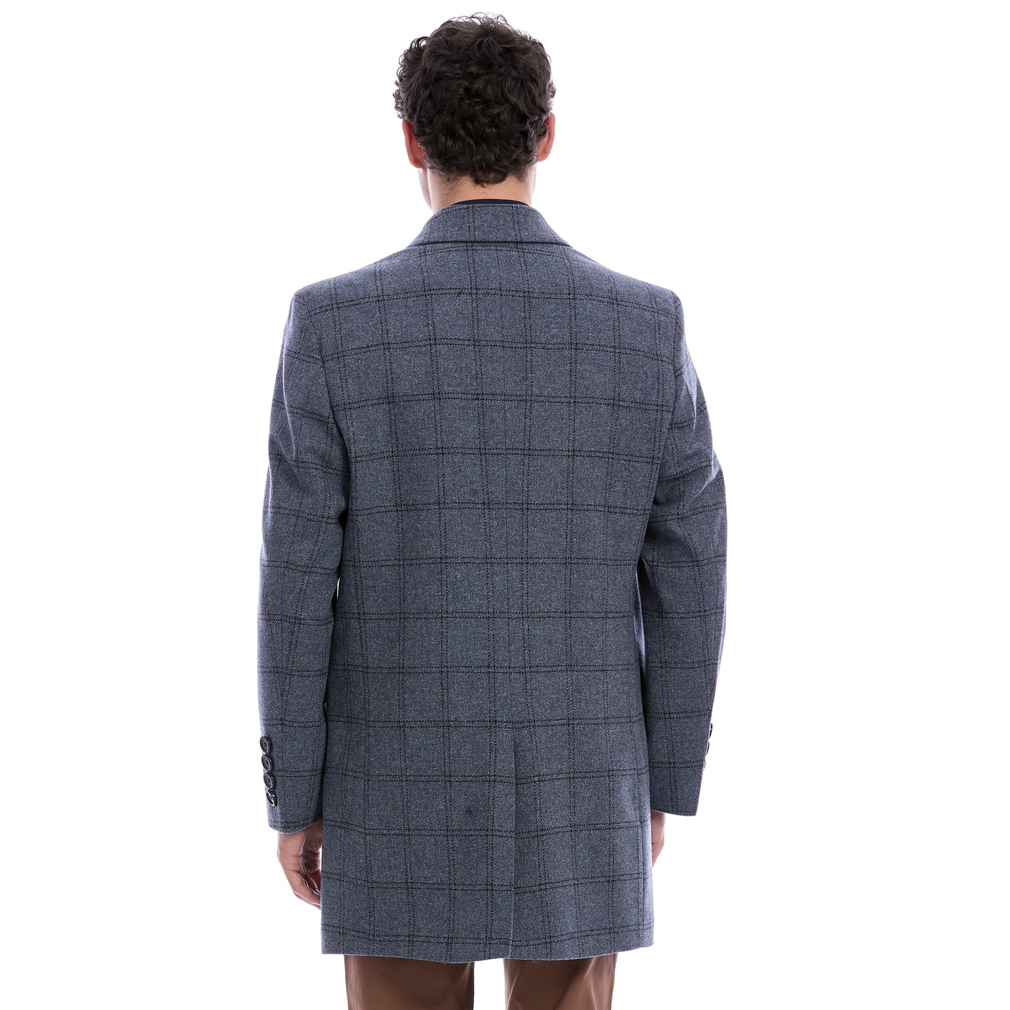 Abrigo 3/4 Para Caballero Solapa Escuadra A Cuadros