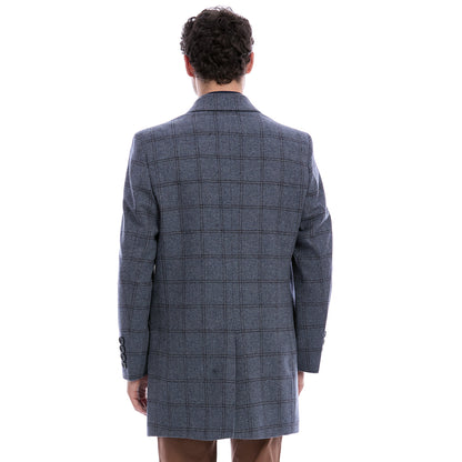 Abrigo 3/4 Para Caballero Solapa Escuadra A Cuadros