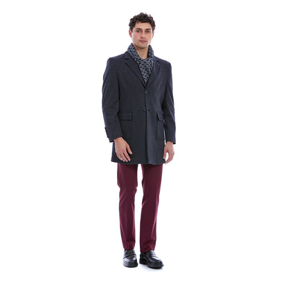 Abrigo Para Caballero Pata de Gallo Solapa Escuadra