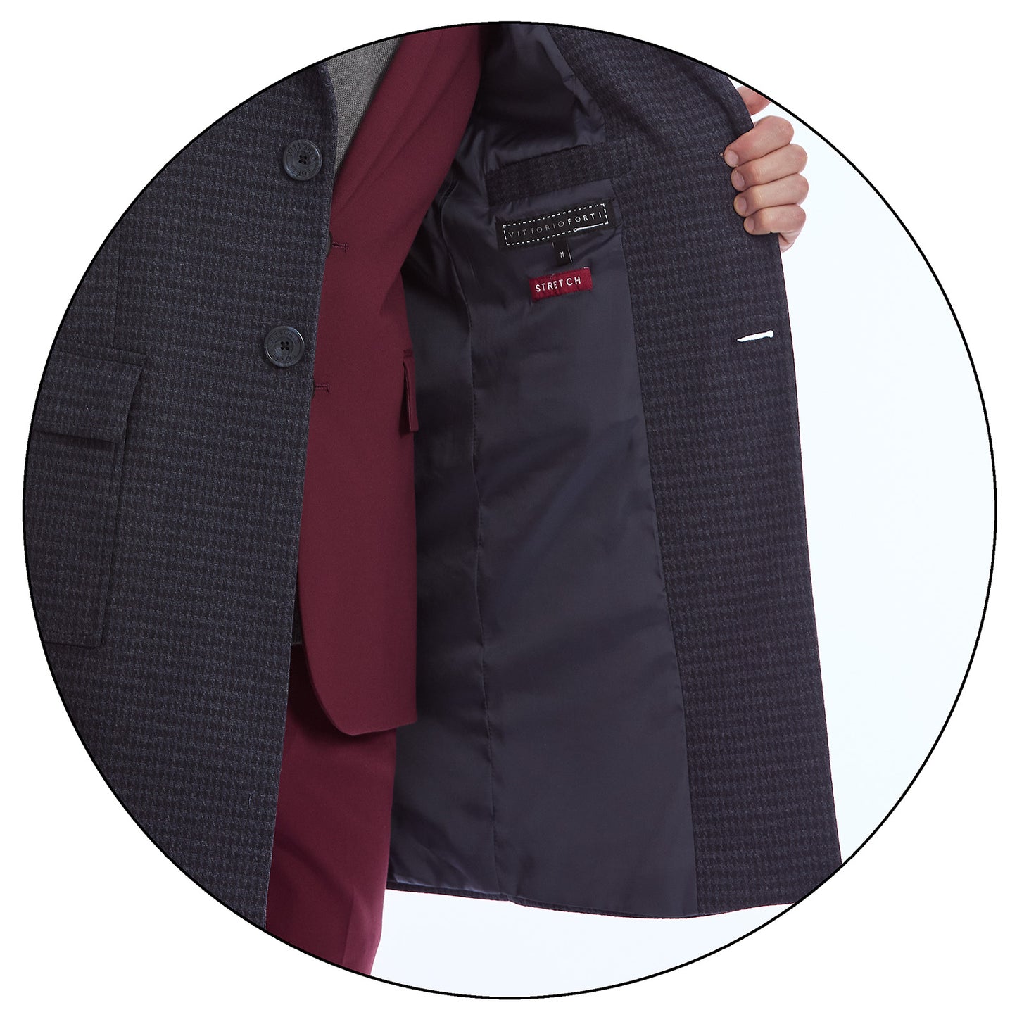 Abrigo Para Caballero Pata de Gallo Solapa Escuadra