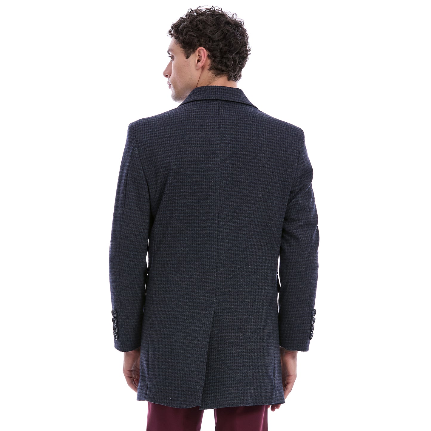 Abrigo Para Caballero Pata de Gallo Solapa Escuadra