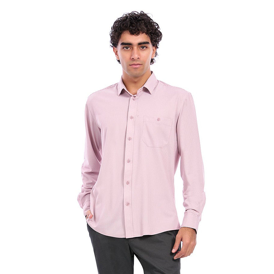 Camisa Casual Para Caballero Slim Fit Manga Larga