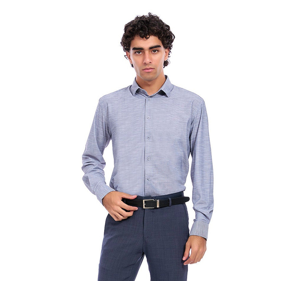 Camisa Slim Fit Mini Cuadros para Caballero Stretch