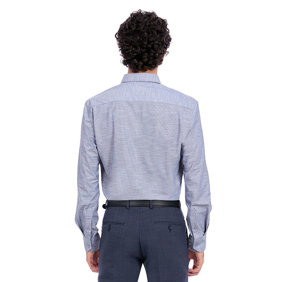 Camisa Slim Fit Mini Cuadros para Caballero Stretch