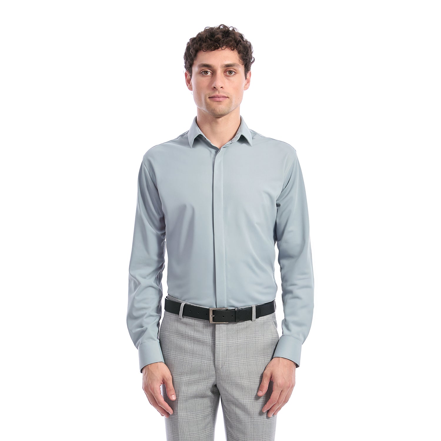 Camisa de Vestir Stretch para Hombre  Lisa