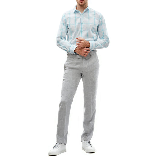 Camisa de vestir en tela estampada a cuadros Slim Fit