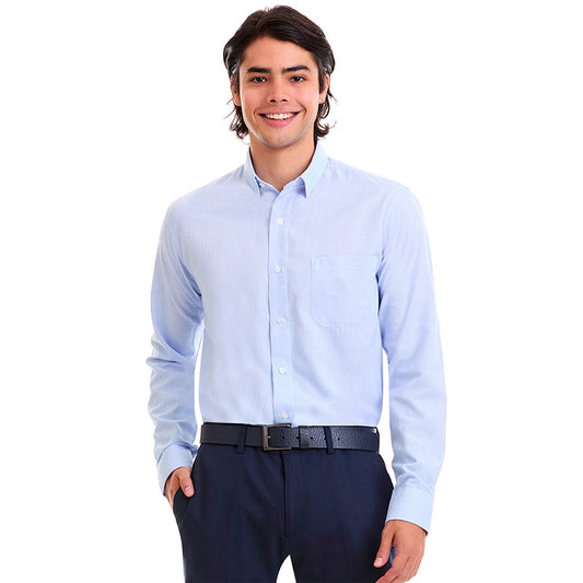 Camisa para caballero en tejido a cuadros Slim Fit