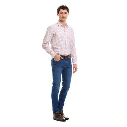 Camisa Formal Para Hombre Fit Slim A Cuadros