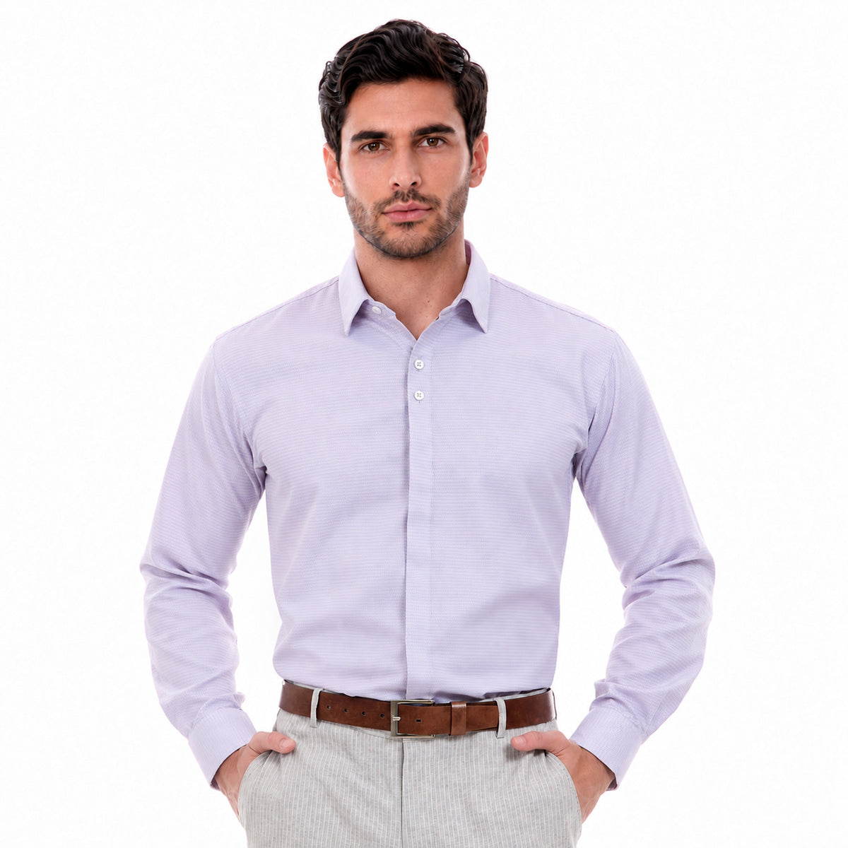 Camisa de Vestir para Hombre Fit Slim Manga Larga