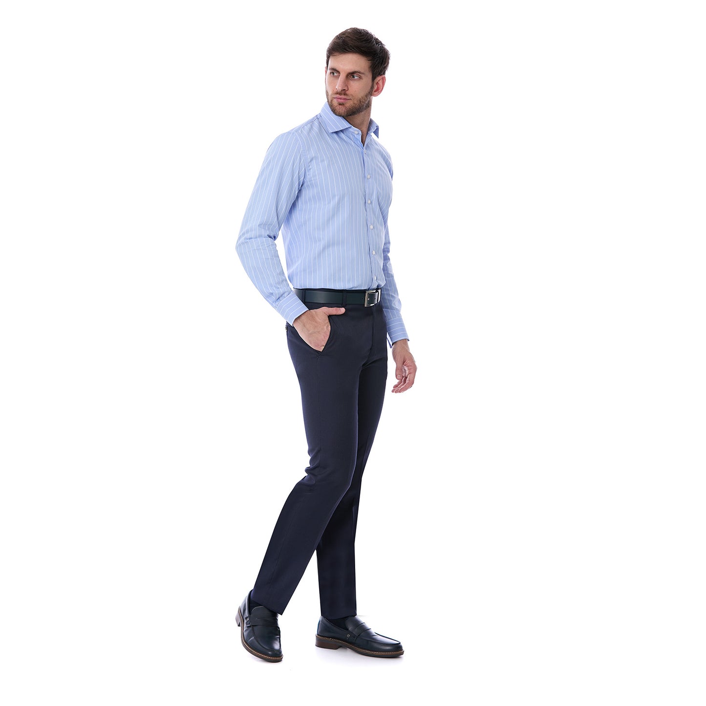 Camisa Formal a Rayas Slim Fit  para Hombre