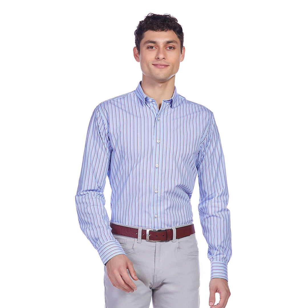 Camisa de vestir manga larga  a rayas Slim Fit