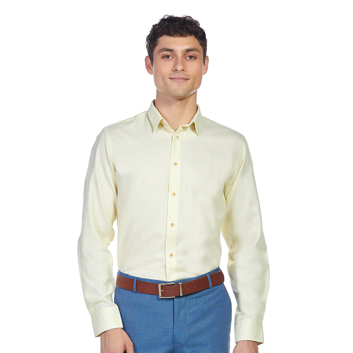 Camisa de vestir en tejido falso liso Slim Fit