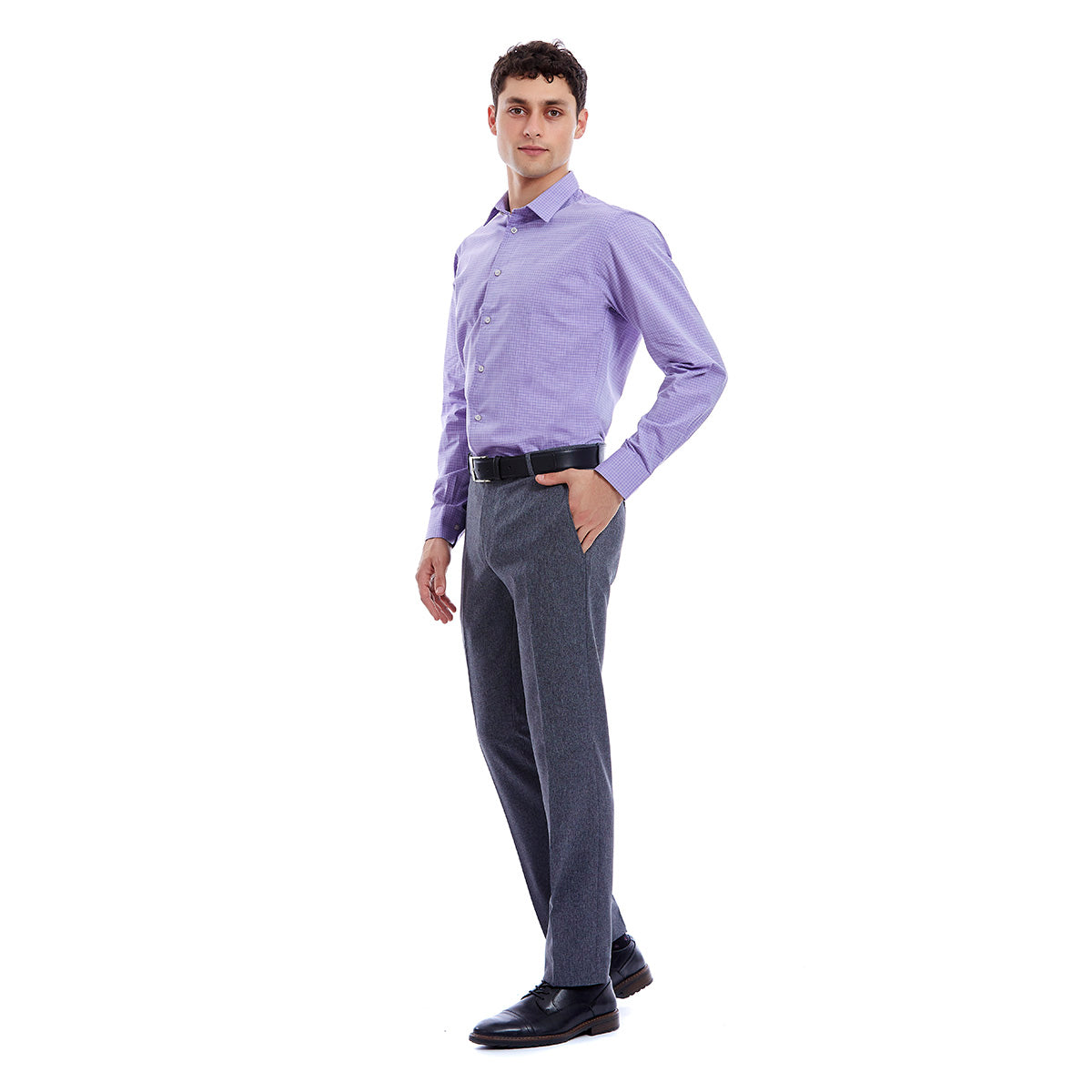 Camisa Lila Camisa Beige Con Corbata Lila Hombre Outfit