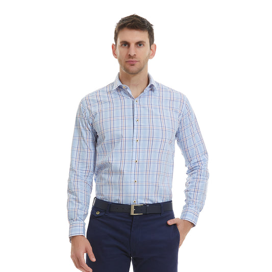 Camisa business casual en tejido a cuadros Slim Fit