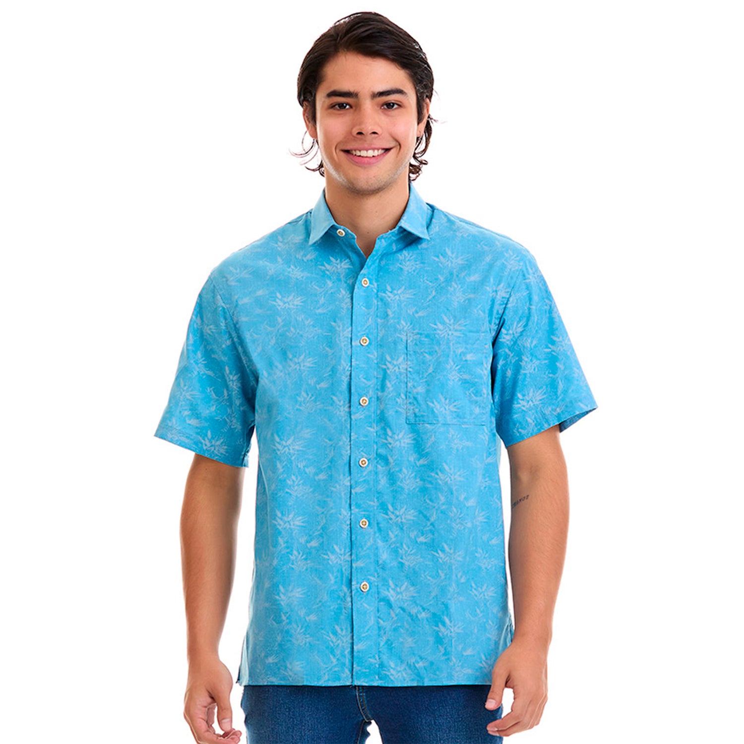 Camisa Manga Corta Business Casual Para Hombre