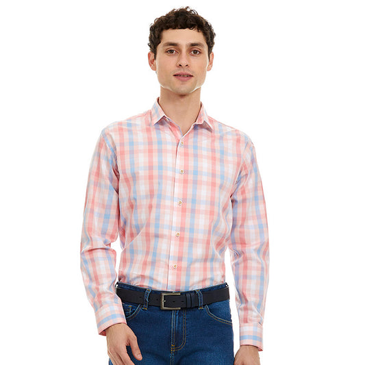 Camisa business casual en tejido a cuadros Slim Fit