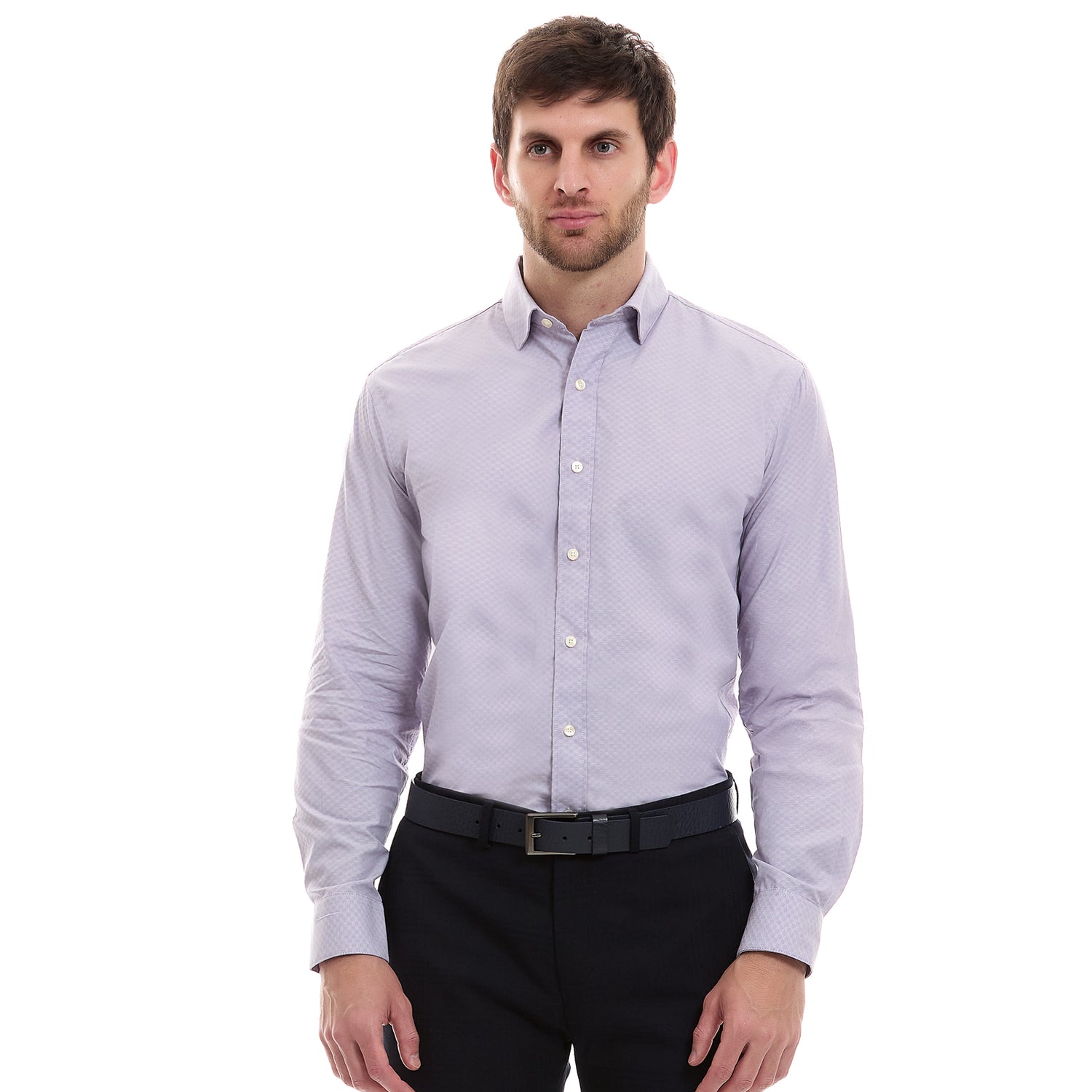Camisa Formal Para Hombre Slim Fit A Cuadros