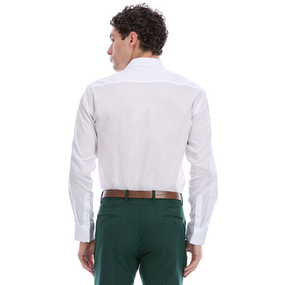 Camisa Ceremonia Para Caballero Slim Fit Con Frente Oculto Manga Larga