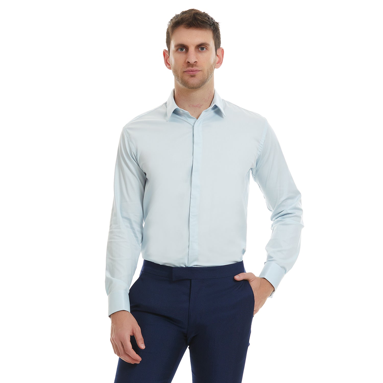 Camisa de Ceremonia Para Hombre Slim Fit Lisa