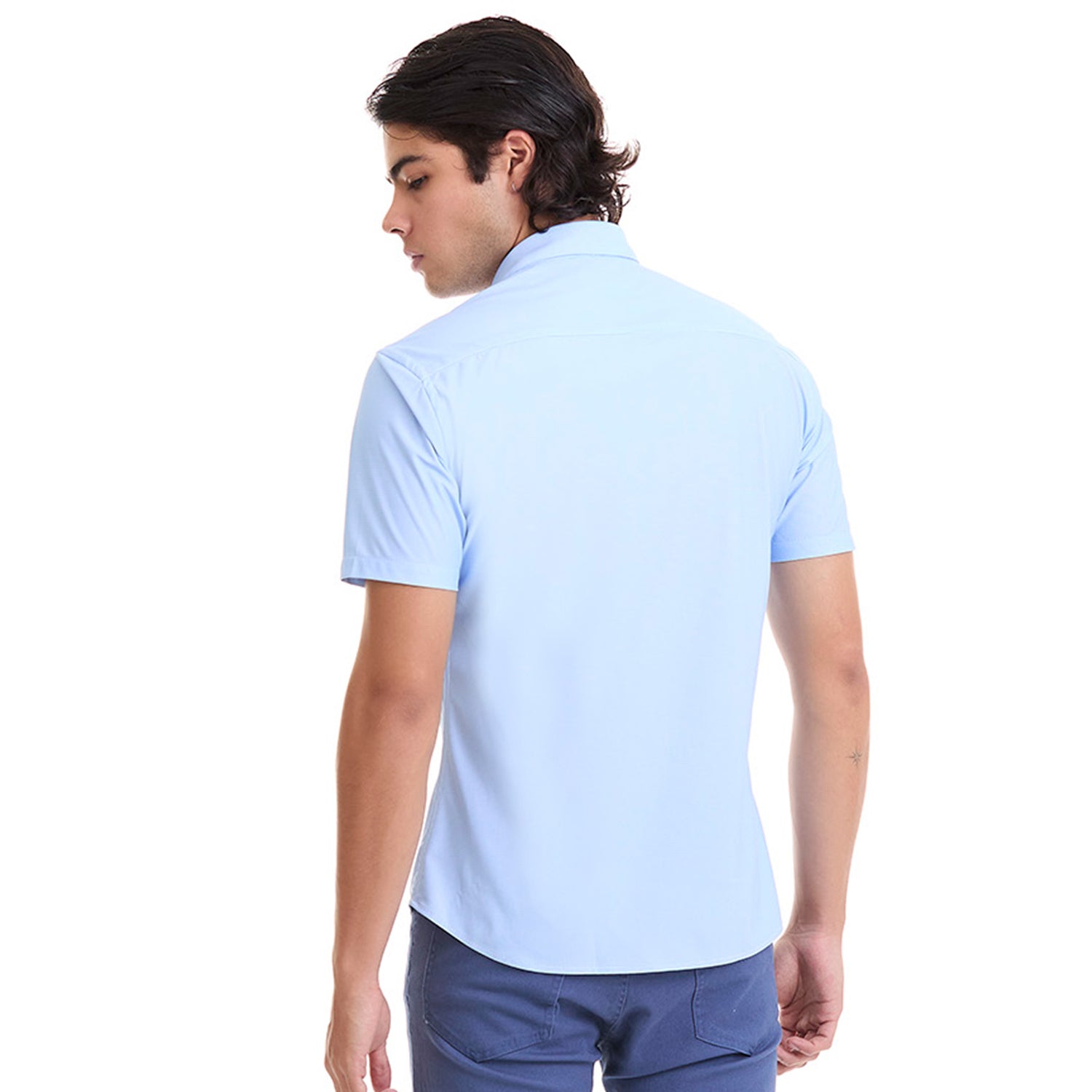 Camisa Business Casual Extra Slim Manga Corta