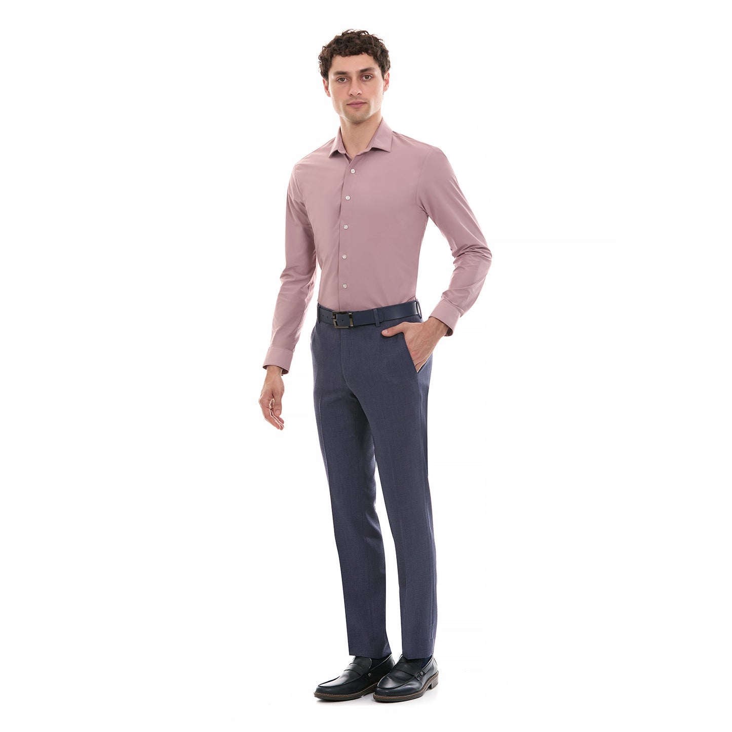 Camisa formal Para Hombre Fit Slim Tejido Liso