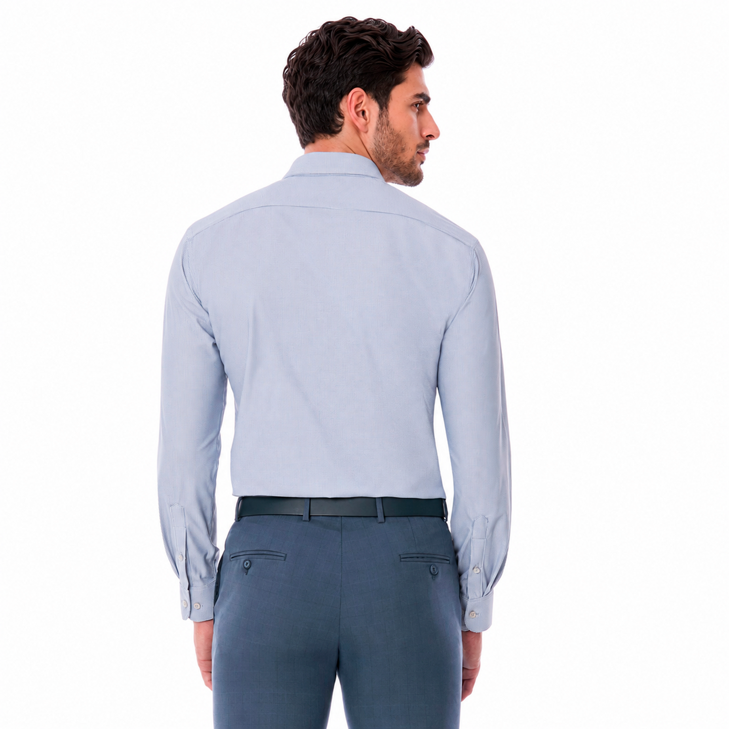 Camisa Formal Slim Fit Micro Pata de Gallo para Hombre