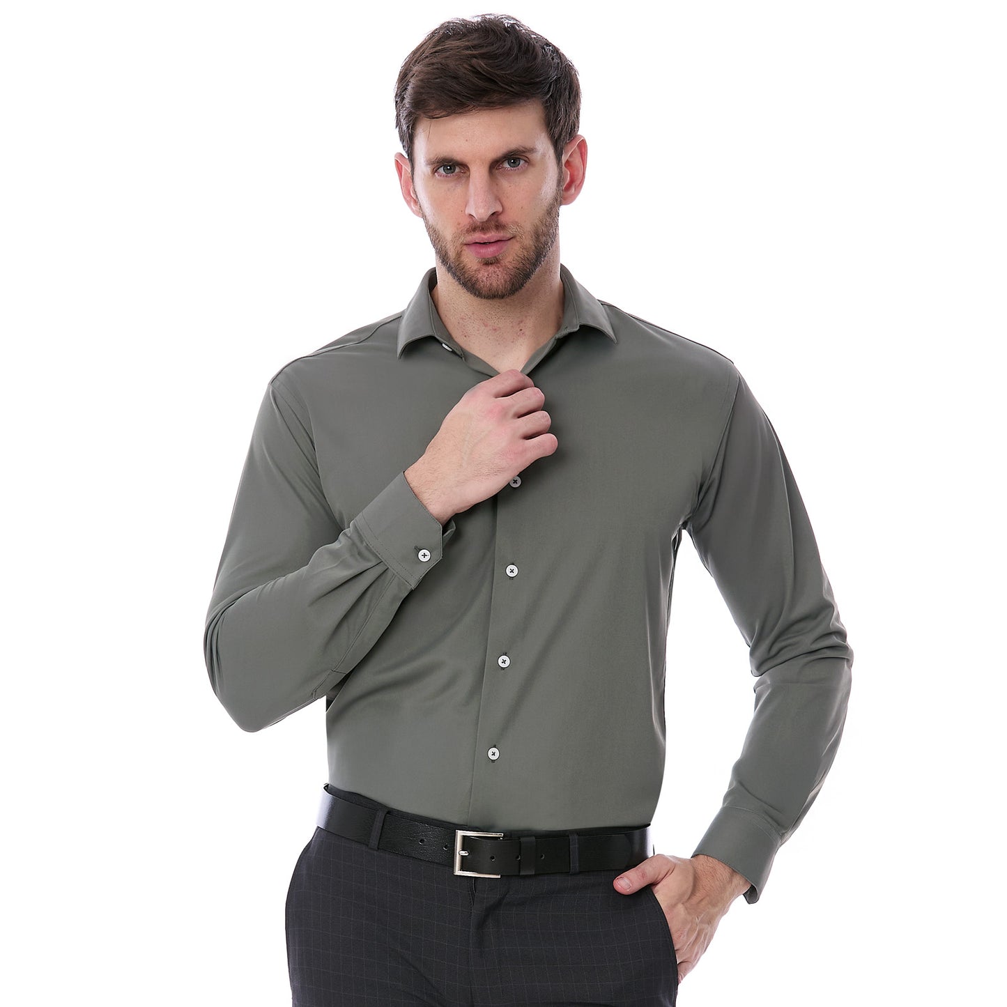 Camisa Slim Fit para Hombre Lisa