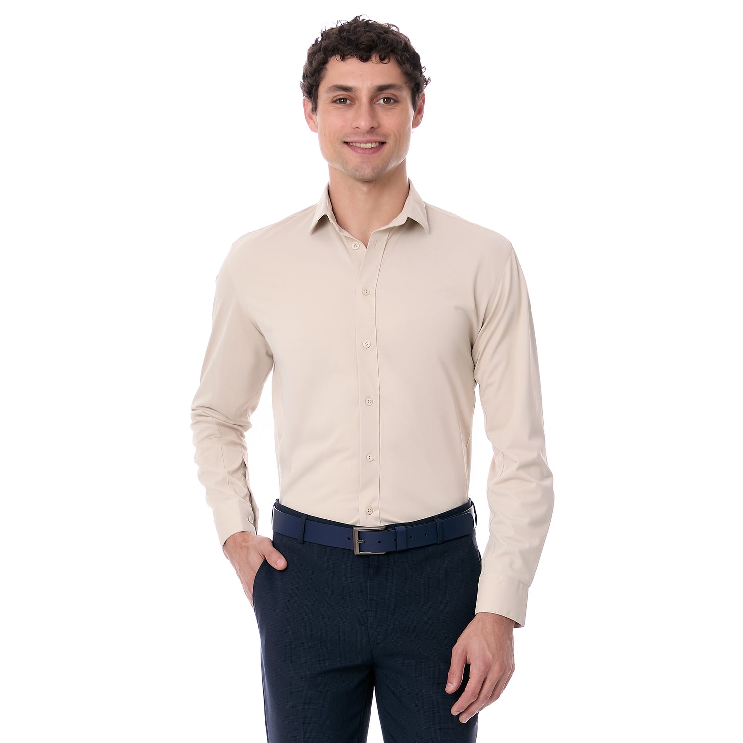 Camisa Extra Slim Stretch para Caballero Lisa Formal