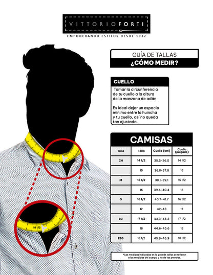 Camisa de Vestir Slim Fit Para Hombre Puño Cocktail