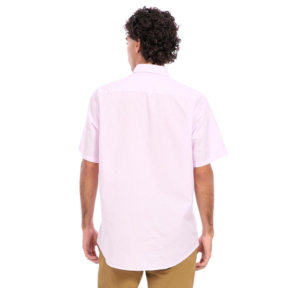 Camisa Regular Fit Manga Corta con Textura Hombre
