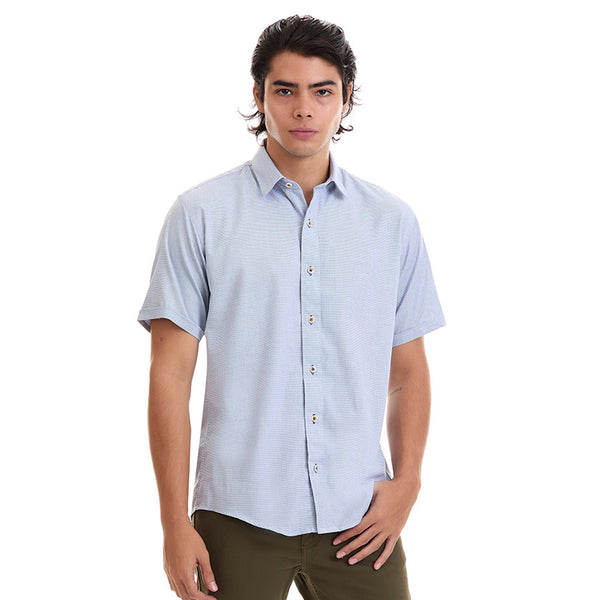 Camisa Business Casual Fit Slim en tejido falso Liso