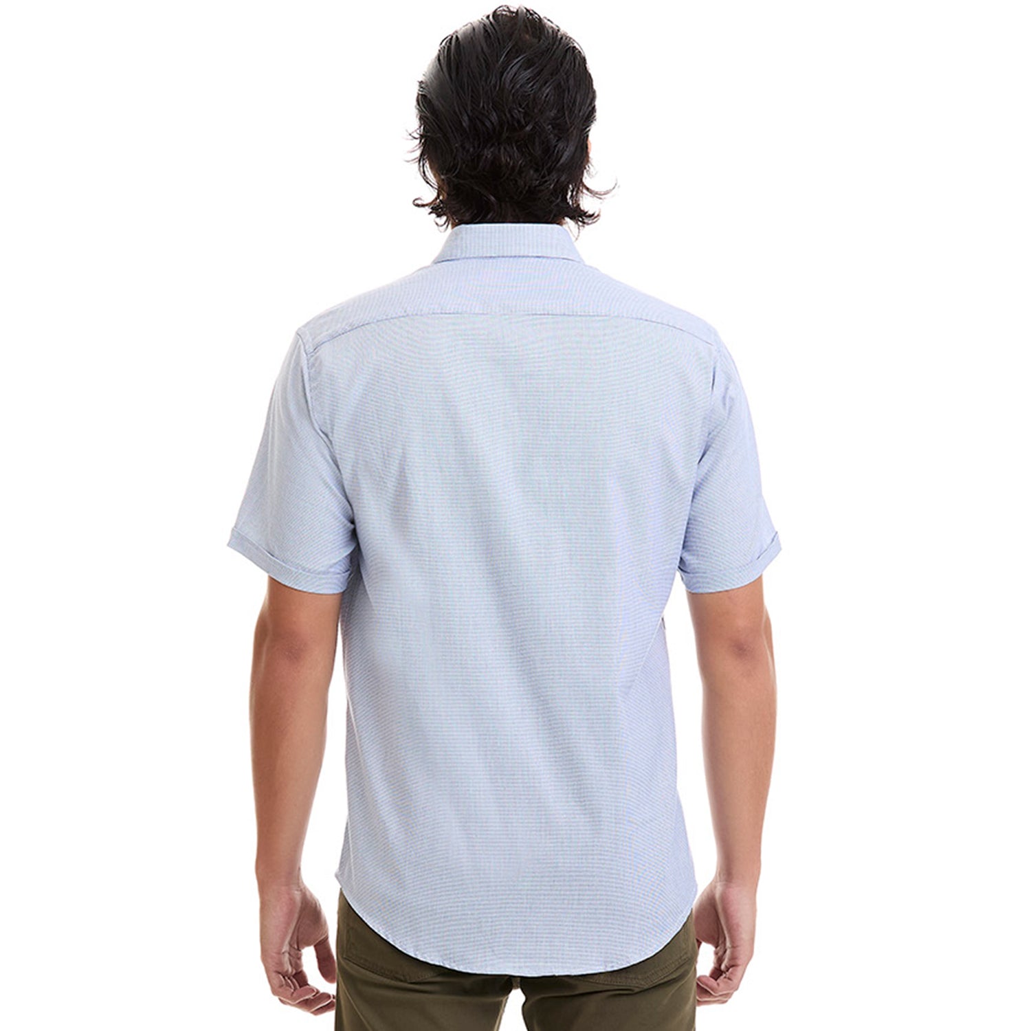 Camisa Business Casual Para Hombre Fit Slim Lisa Manga Corta