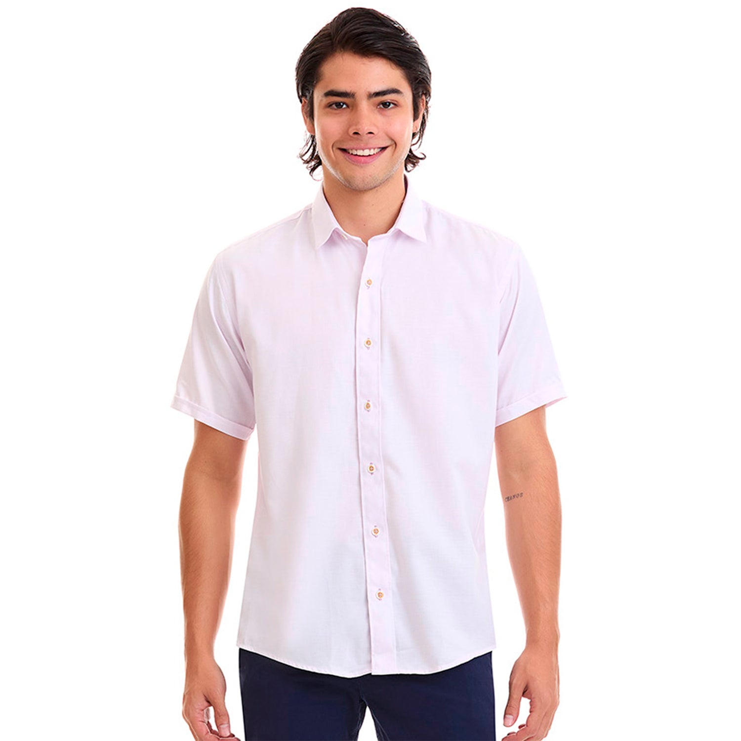 Camisa Business Casual Fit Slim Manga Corta