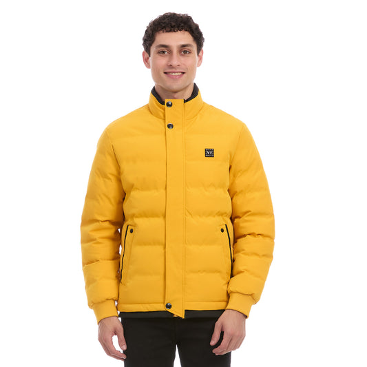 Chamarra Acolchada Para Caballero Casual Con Cierre Frontal