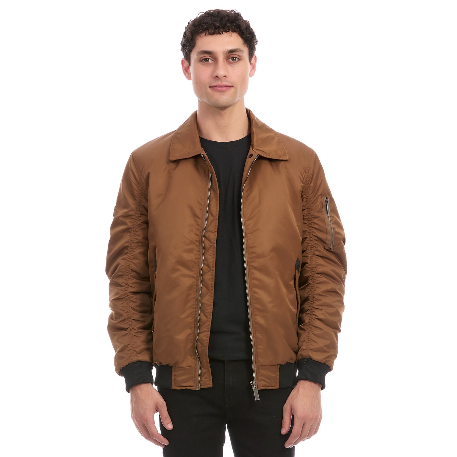 Chamarra Bomber Casual para Caballero con Cuello Desmontable