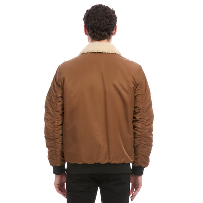 Chamarra Bomber Casual para Caballero con Cuello Desmontable