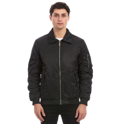 Chamarra Bomber Casual para Caballero con Cuello Desmontable