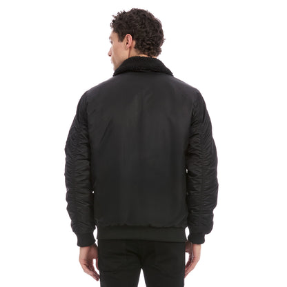 Chamarra Bomber Casual para Caballero con Cuello Desmontable