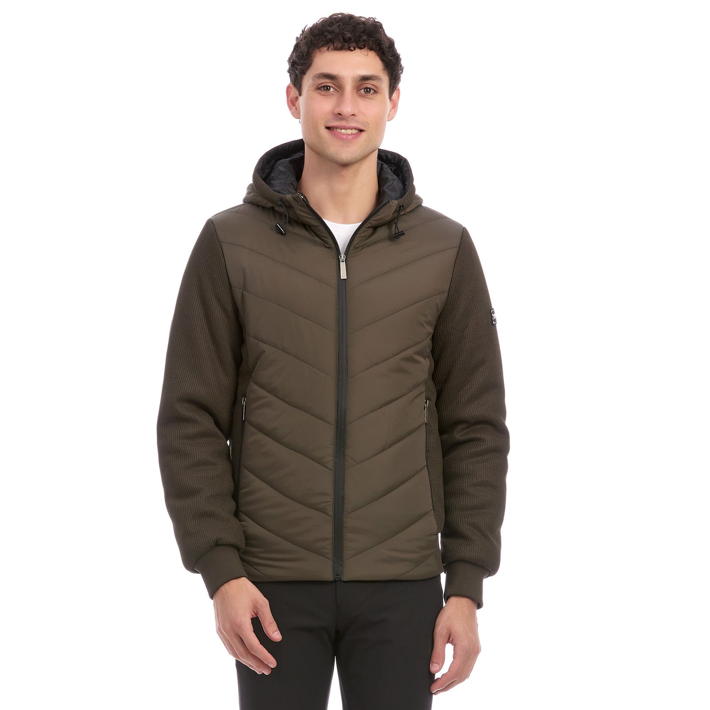 Chamarra Casual Para Caballero Acolchada Con Capucha