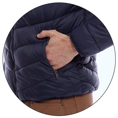 Chamarra Acolchada Para Caballero  Solapa Alta