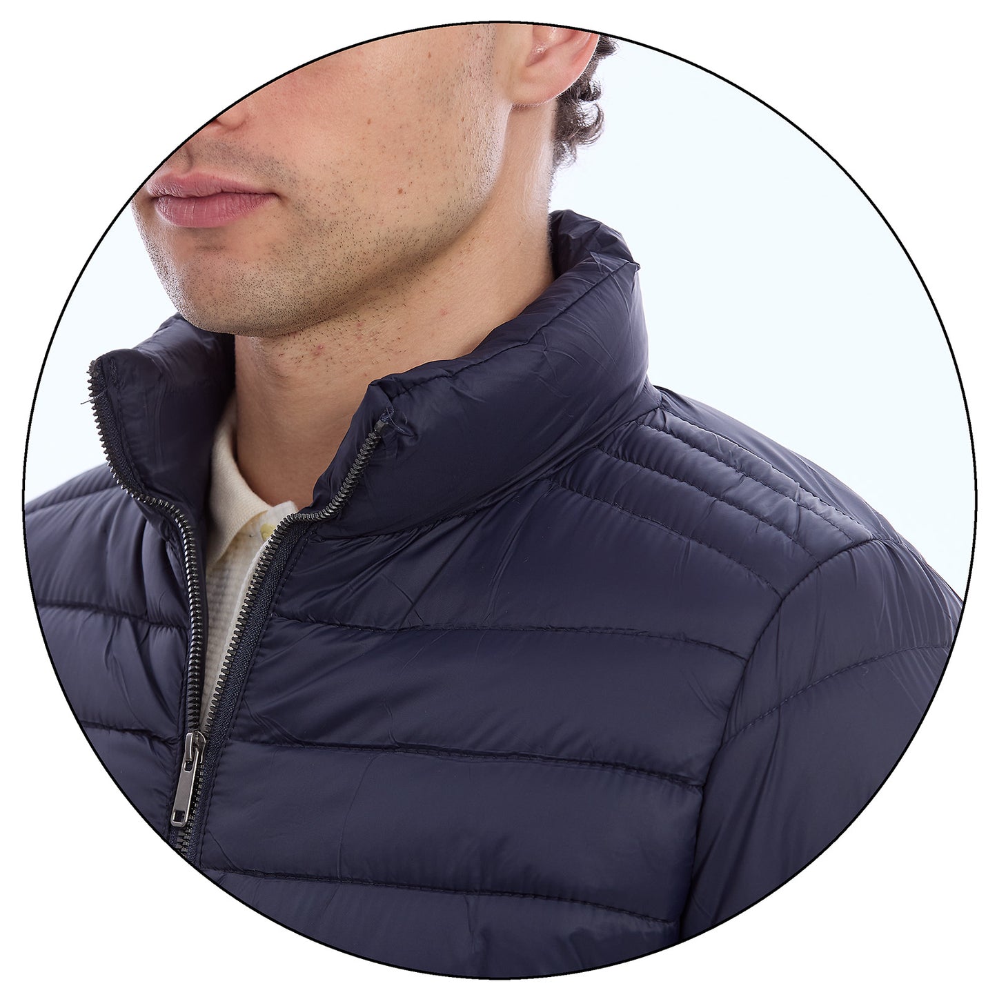 Chamarra Acolchada Para Caballero  Solapa Alta