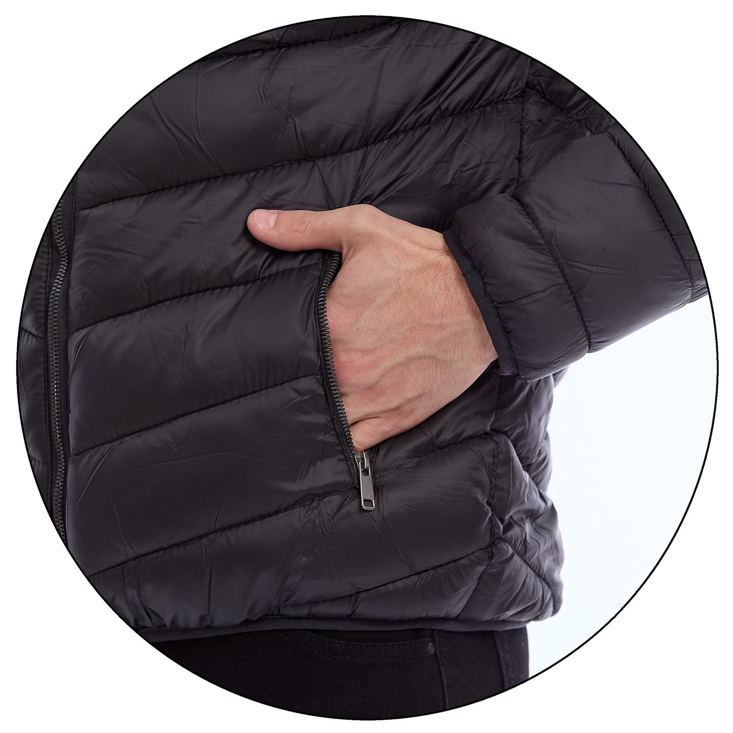 Chamarra Acolchada Para Caballero  Solapa Alta